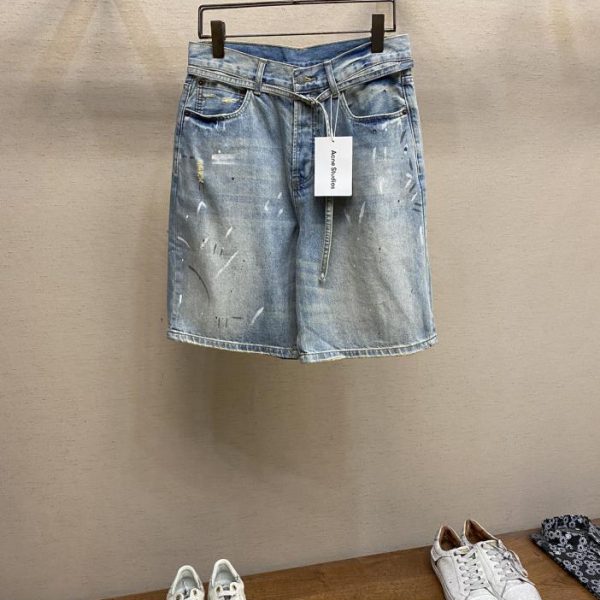 designer,replica,clothing,fake,1:1,lv,luxury,high quality Acne Studios 24SS mud dyed distressed distressed ink splash shorts