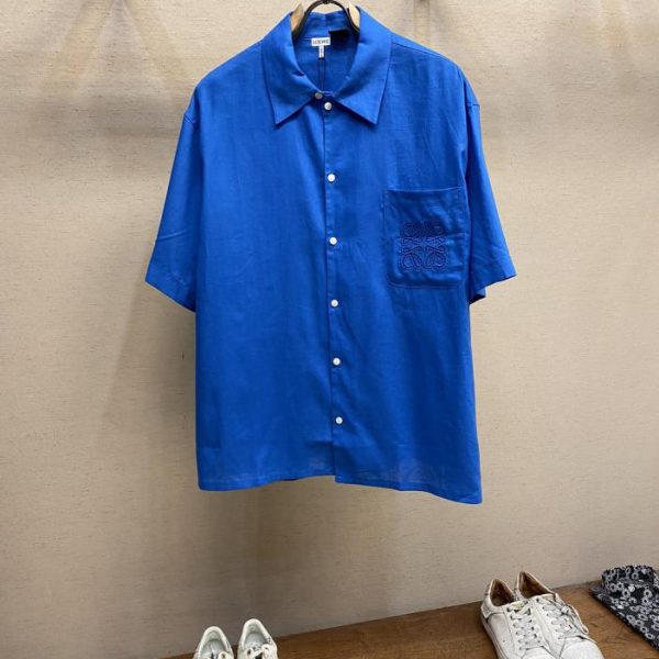 designer,replica,clothing,fake,1:1,lv,luxury,high quality Loewe 24SS Paulas Ibiza summer resort series limited linen short-sleeved shirt