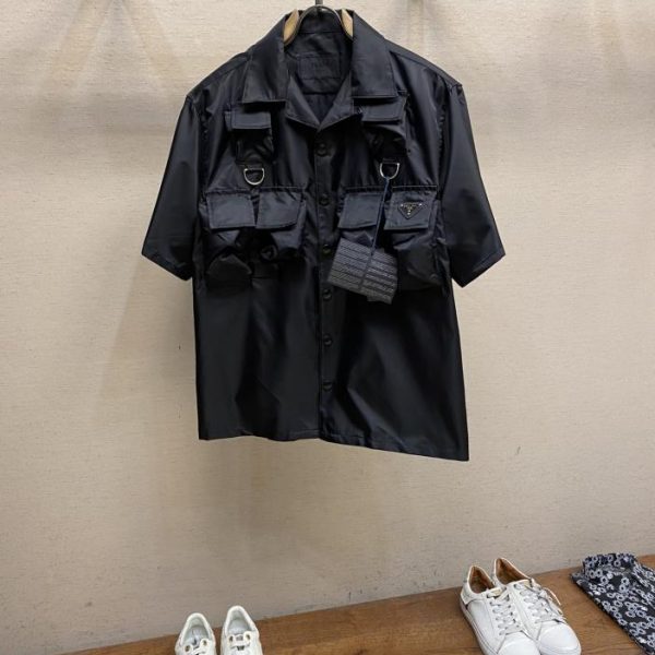 designer,replica,clothing,fake,1:1,lv,luxury,high quality Prad24SS Prada battlefield functional style short sleeves