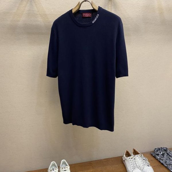 designer,replica,clothing,fake,1:1,lv,luxury,high quality Gucci mulberry silk blend knit short sleeves