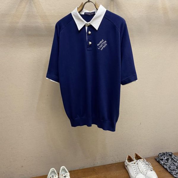 designer,replica,clothing,fake,1:1,lv,luxury,high quality LV2024 Early Autumn Sailor Style Lapel Polo Shirt