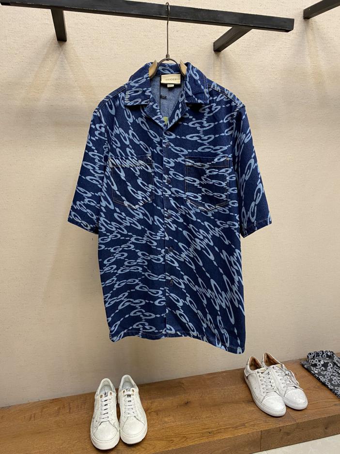 designer,replica,clothing,fake,1:1,lv,luxury,high quality Gucci2024SS new spring and summer double G denim short-sleeved shirt jacket designer,replica,clothing,fake,1:1,lv,luxury,high quality Gucci2024SS new spring and summer double G denim short-sleeved shirt jacket