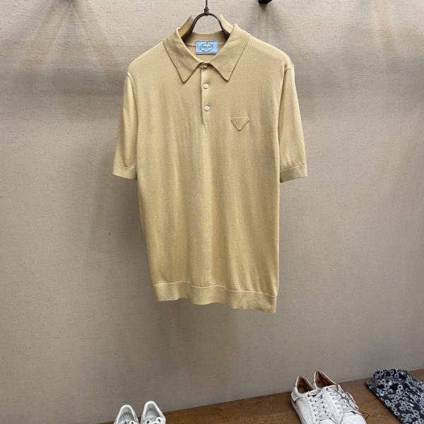 designer,replica,clothing,fake,1:1,lv,luxury,high quality Prada new spring and summer BV extremely simple 4-color knitted short-sleeved Polo shirt