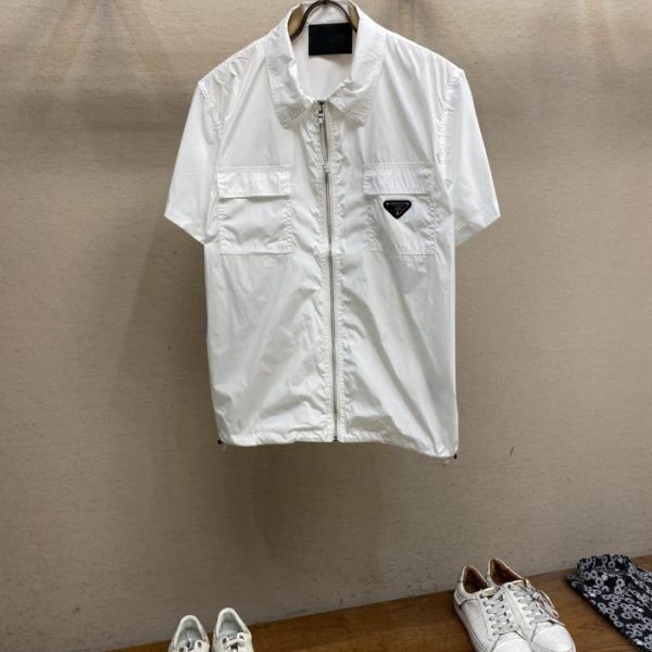 designer,replica,clothing,fake,1:1,lv,luxury,high quality Prada extremely short-sleeved shirt this short-sleeved shirt