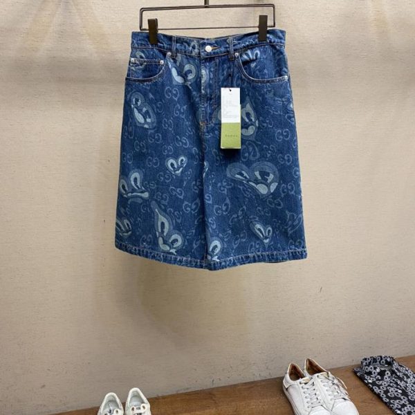 designer,replica,clothing,fake,1:1,lv,luxury,high quality GucciGU liquid love denim shorts