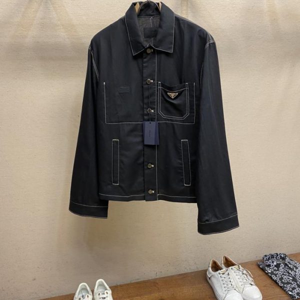 designer,replica,clothing,fake,1:1,lv,luxury,high quality Prada chambray jacket original