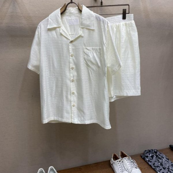 designer,replica,clothing,fake,1:1,lv,luxury,high quality Prada thin shirt and shorts suit
