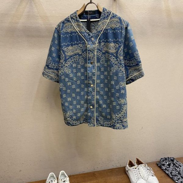 designer,replica,clothing,fake,1:1,lv,luxury,high quality Amiri 24ss new same style denim jacquard shirt