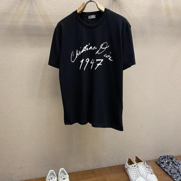 designer,replica,clothing,fake,1:1,lv,luxury,high quality Dior1947 letter T-shirt fabric is made of pure combed cotton