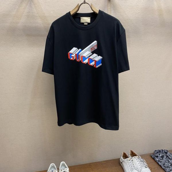 designer,replica,clothing,fake,1:1,lv,luxury,high quality Gucci GU 3D printed crew neck short sleeves