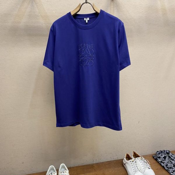 designer,replica,clothing,fake,1:1,lv,luxury,high quality Loewe LOWE pink letter embroidered round neck short sleeves