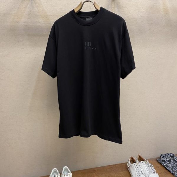 designer,replica,clothing,fake,1:1,lv,luxury,high quality Balenciaga22SS new letter embroidered short-sleeved B family versatile style