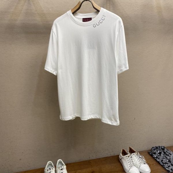 designer,replica,clothing,fake,1:1,lv,luxury,high quality Gucci 2024 show latest hot diamond T-shirt