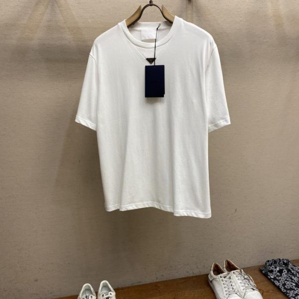 designer,replica,clothing,fake,1:1,lv,luxury,high quality PradaPA Iron Brand Round Neck Short Sleeve
