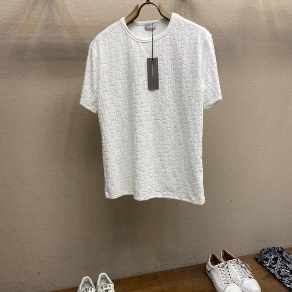 designer,replica,clothing,fake,1:1,lv,luxury,high quality Dior spring and summer new old flower full cotton terry T-shirt