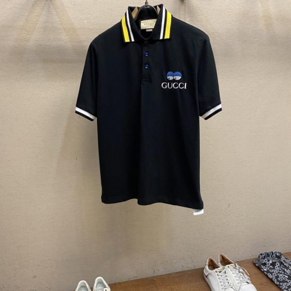designer,replica,clothing,fake,1:1,lv,luxury,high quality GucciGU eye embroidery Hattie Stewart creative logo polo short-sleeved T-shirt