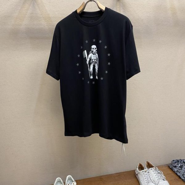 designer,replica,clothing,fake,1:1,lv,luxury,high quality Chrome Heart Skull Graffiti Round Neck T-shirt
