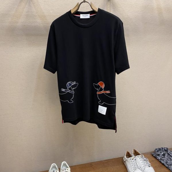 designer,replica,clothing,fake,1:1,lv,luxury,high quality Thom Browne 24 new spring and summer round neck short-sleeved T-shirt