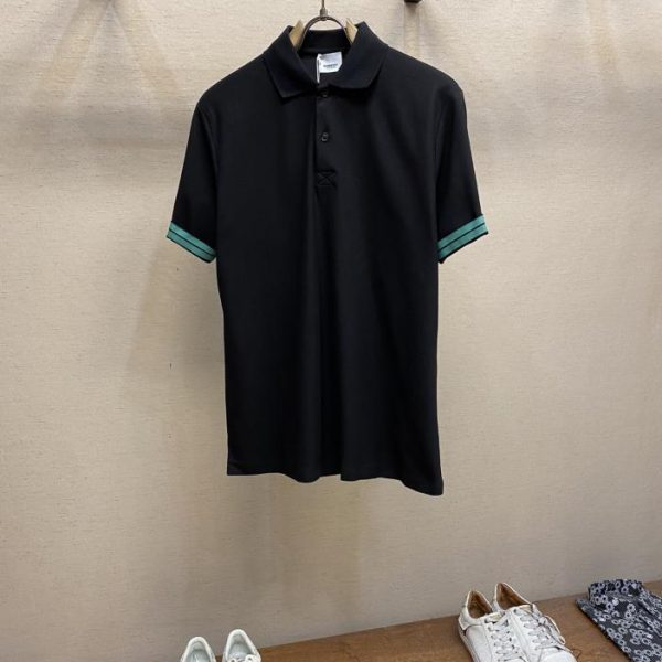 designer,replica,clothing,fake,1:1,lv,luxury,high quality Burberry genuine original single lapel cuff offset printed POLO shirt