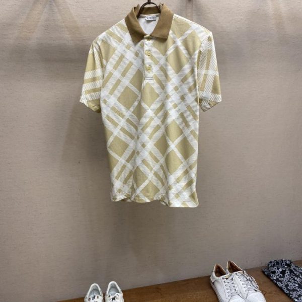 designer,replica,clothing,fake,1:1,lv,luxury,high quality Burberry plaid family 24 spring and summer new fashion version POLO shirt