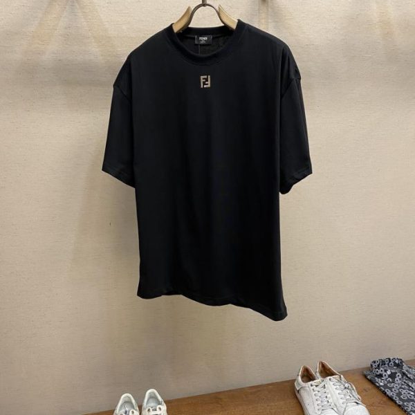 designer,replica,clothing,fake,1:1,lv,luxury,high quality Fendi men’s and women’s tee T-shirt Fendi double F printed logo