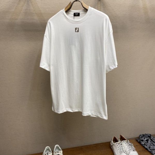 designer,replica,clothing,fake,1:1,lv,luxury,high quality Fendi men’s and women’s tee T-shirt Fendi double F printed logo
