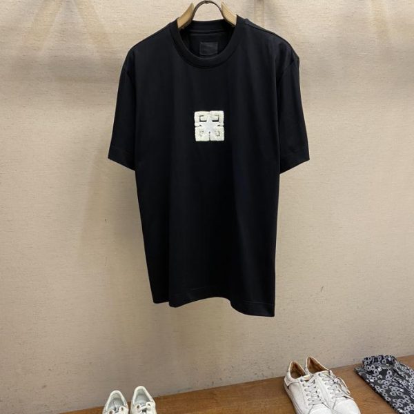 designer,replica,clothing,fake,1:1,lv,luxury,high quality Givenchy men’s and women’s new spring and summer five-star flocking embroidery logo round neck loose T-shirt