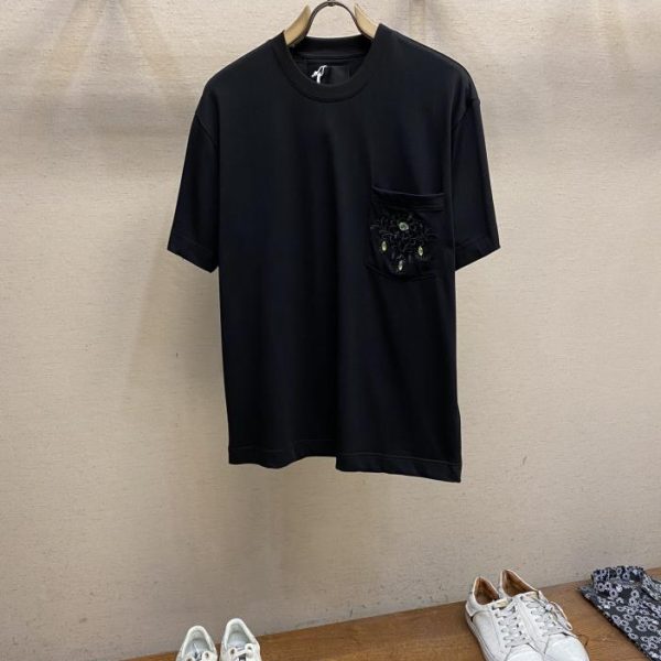 designer,replica,clothing,fake,1:1,lv,luxury,high quality Givenchy24SS spring and summer new style pocket beading accessories pattern cotton short sleeves same style for men and women