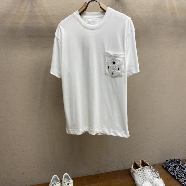 designer,replica,clothing,fake,1:1,lv,luxury,high quality Givenchy24SS spring and summer new style pocket beading accessories pattern cotton short sleeves same style for men and women