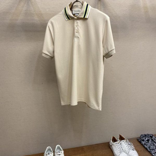 designer,replica,clothing,fake,1:1,lv,luxury,high quality Gucci24ss Gucci new red and blue collar GG embroidered short-sleeved POLO shirt