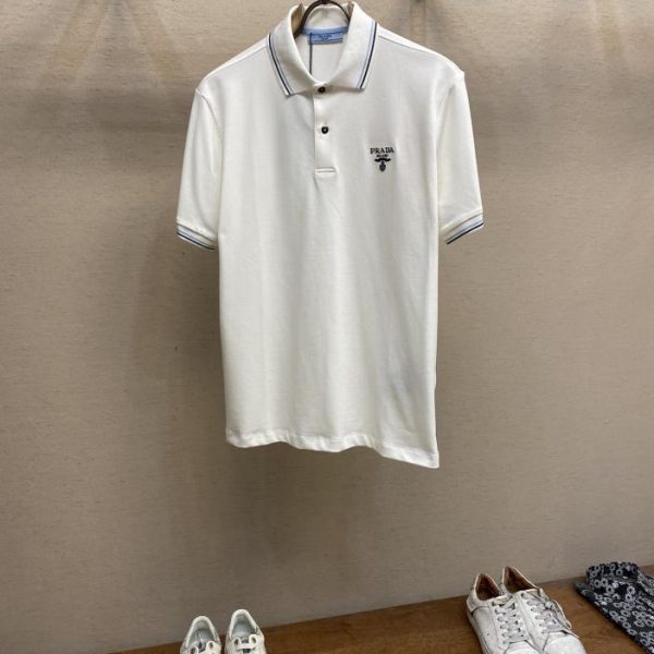 designer,replica,clothing,fake,1:1,lv,luxury,high quality Prada2023ss classic iconic logo embroidery embellishment elements classic fashion lapel Polo shirt short sleeves