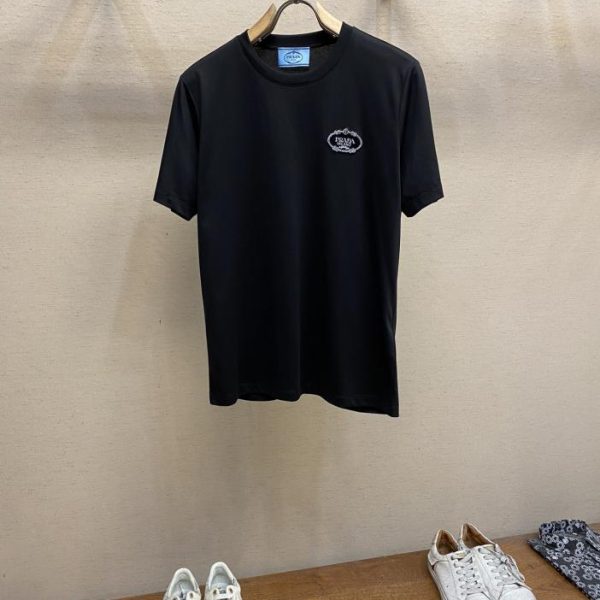 designer,replica,clothing,fake,1:1,lv,luxury,high quality Prada’s new short-sleeved daily wear with your eyes closed when you go out with a custom-made pure cotton stretch cotton short-sleeved T-shirt