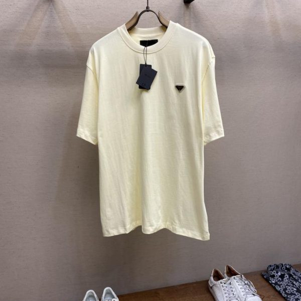 designer,replica,clothing,fake,1:1,lv,luxury,high quality Prada classic iron brand logo! P’s couple style short-sleeved T-shirt