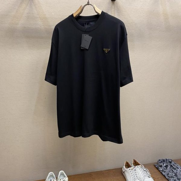 designer,replica,clothing,fake,1:1,lv,luxury,high quality Prada classic iron brand logo! P’s couple style short-sleeved T-shirt