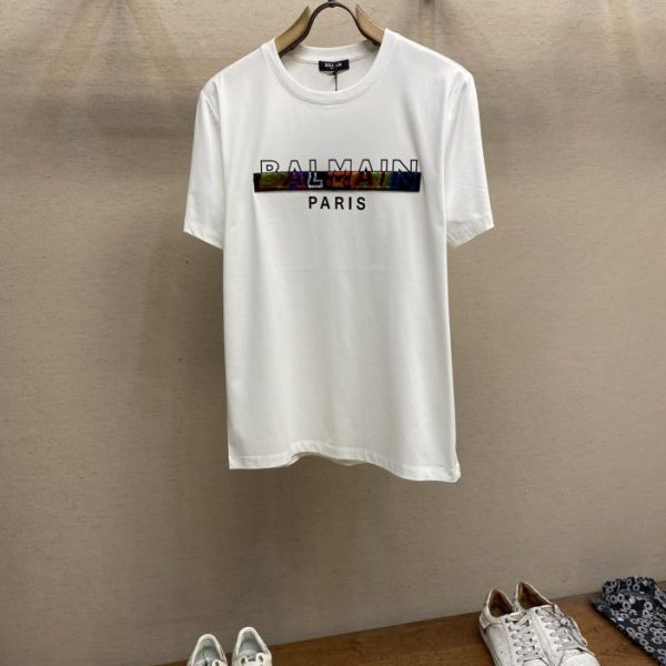designer,replica,clothing,fake,1:1,lv,luxury,high quality Balmain’s new short-sleeved daily wear with your eyes closed when you go out with a custom-made pure cotton elastic cotton short-sleeved T-shirt