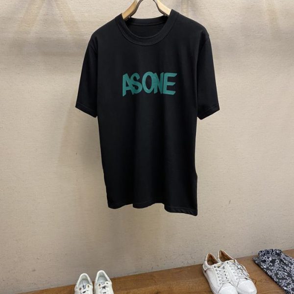 designer,replica,clothing,fake,1:1,lv,luxury,high quality SACAI 24 spring and summer new style slogan printing round neck short-sleeved T-shirt
