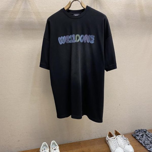 designer,replica,clothing,fake,1:1,lv,luxury,high quality We11done Vuitton 24ss new crayon logo printing T, same style for men and women