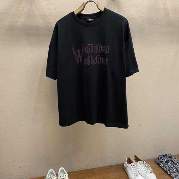 designer,replica,clothing,fake,1:1,lv,luxury,high quality WeIIdone24SS men’s and women’s same model with beaded letters short sleeves round neck short sleeves