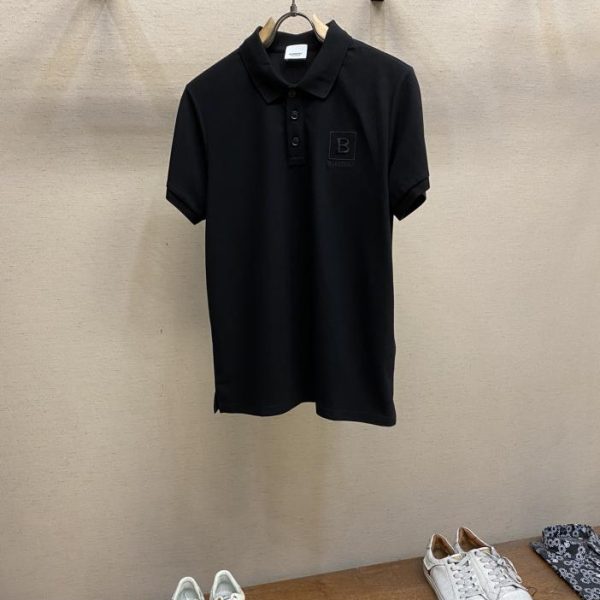 designer,replica,clothing,fake,1:1,lv,luxury,high quality Burberry genuine original solid color lapel custom B word brand logo embroidered B word POLO shirt