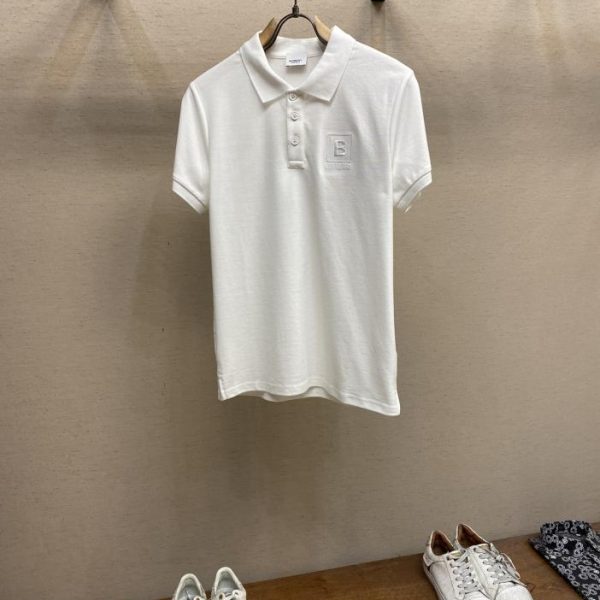 designer,replica,clothing,fake,1:1,lv,luxury,high quality Burberry genuine original solid color lapel custom B word brand logo embroidered B word POLO shirt