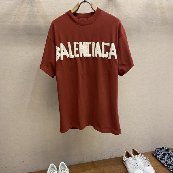 designer,replica,clothing,fake,1:1,lv,luxury,high quality BalenciagaBLCG Balenciaga 2024FW masking tape printing OS loose version T-shirt
