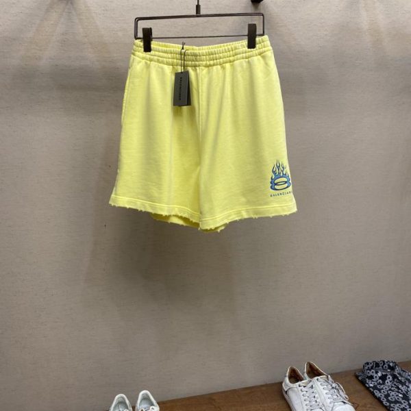 designer,replica,clothing,fake,1:1,lv,luxury,high quality Balenciaga BA flame ring print track shorts