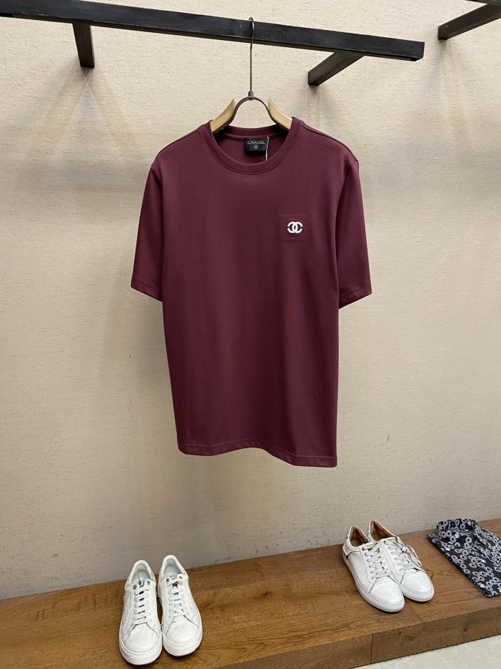 designer,replica,clothing,fake,1:1,lv,luxury,high quality CHANEL Xiaoxiang classic double CC logo embroidered couple style burgundy short sleeves designer,replica,clothing,fake,1:1,lv,luxury,high quality CHANEL Xiaoxiang classic double CC logo embroidered couple style burgundy short sleeves