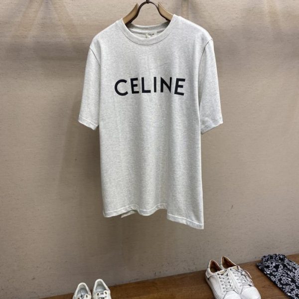 designer,replica,clothing,fake,1:1,lv,luxury,high quality Celine24SS white laminated letter trend printed short sleeves
