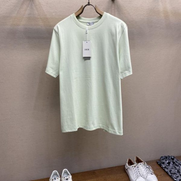 designer,replica,clothing,fake,1:1,lv,luxury,high quality Dior green apple color! Fun elf print logo short sleeves
