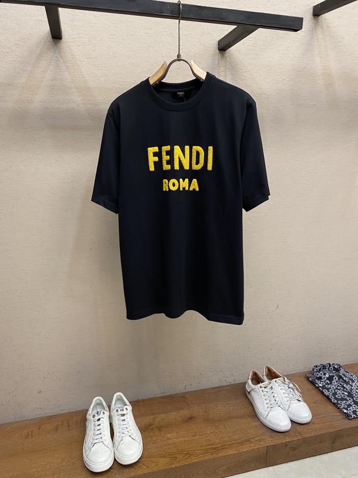 designer,replica,clothing,fake,1:1,lv,luxury,high quality FendiFD yellow letter flocked embroidery couple short-sleeved T-shirt designer,replica,clothing,fake,1:1,lv,luxury,high quality FendiFD yellow letter flocked embroidery couple short-sleeved T-shirt