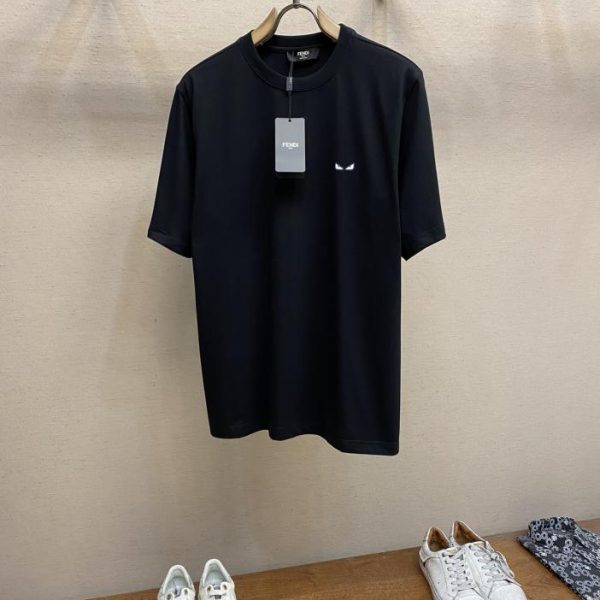 designer,replica,clothing,fake,1:1,lv,luxury,high quality Fendi little monster embroidered logo + cotton round neck short-sleeved T-shirt Unisex T-shirt