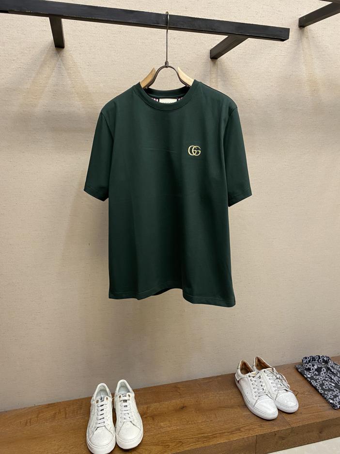 designer,replica,clothing,fake,1:1,lv,luxury,high quality GucciGu series double GG gold thread embroidery logo couple style short sleeves designer,replica,clothing,fake,1:1,lv,luxury,high quality GucciGu series double GG gold thread embroidery logo couple style short sleeves