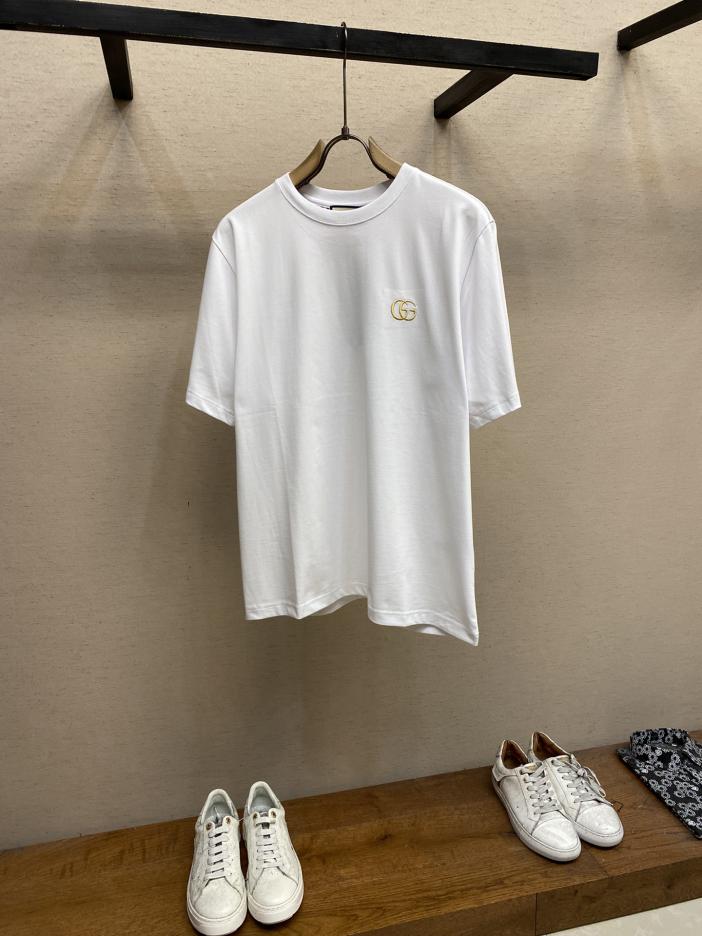 designer,replica,clothing,fake,1:1,lv,luxury,high quality GucciGu series double GG gold thread embroidery logo couple style short sleeves designer,replica,clothing,fake,1:1,lv,luxury,high quality GucciGu series double GG gold thread embroidery logo couple style short sleeves