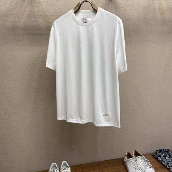 designer,replica,clothing,fake,1:1,lv,luxury,high quality JIL Sander detachable metal nameplate T-shirt